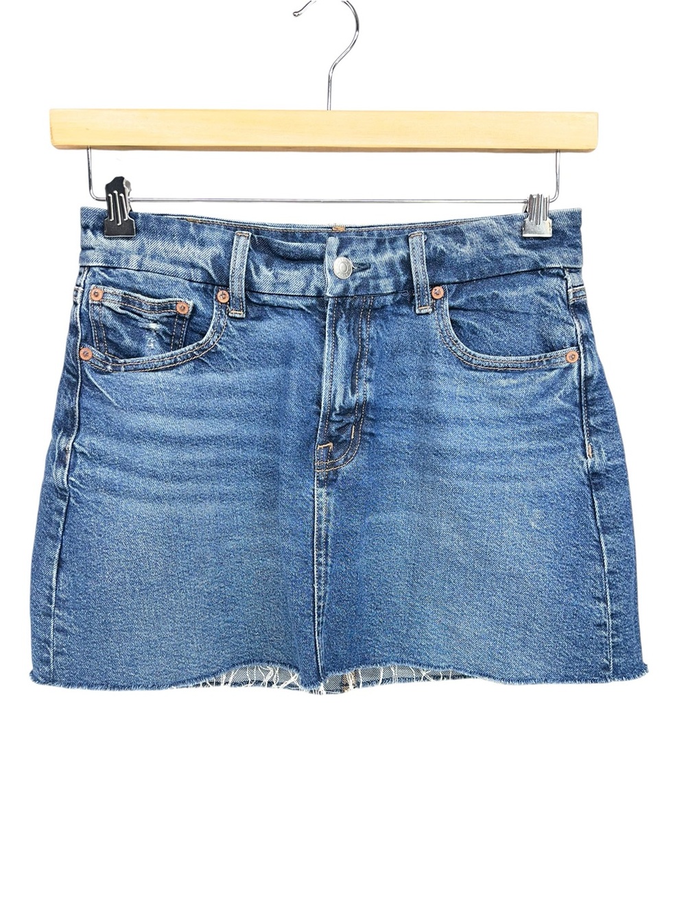 American Eagle Curvy Perfect Mini Denim Skirt Womens Size 4